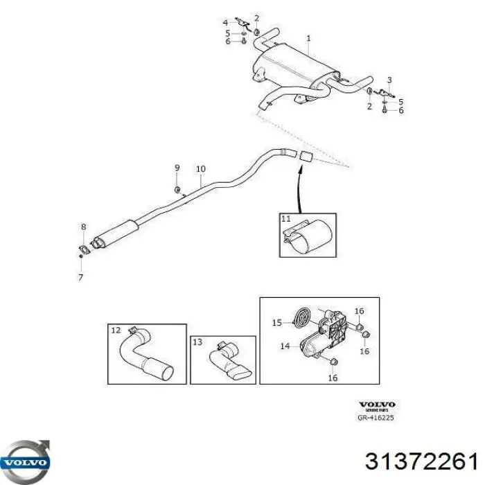 Mariposa del sistema de escape Volvo 32138534 precio, desde 756,05 EUR