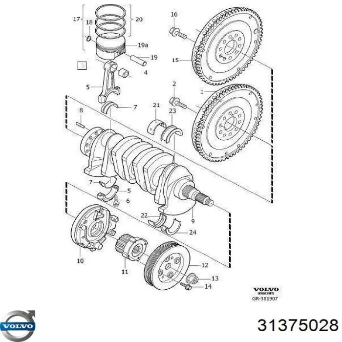 Juego de anillos de pistón para 1 cilindro, STD Volvo 31375028 precio, desde  