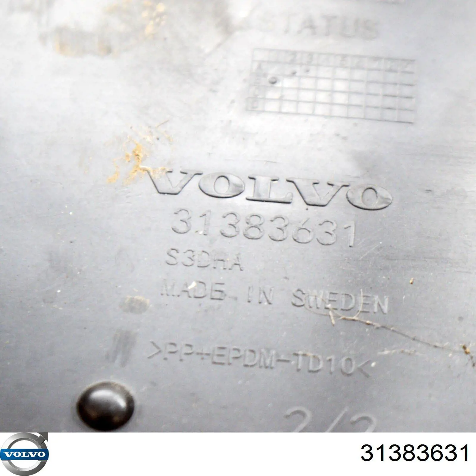 Soporte de matrícula delantera 31383631 Volvo