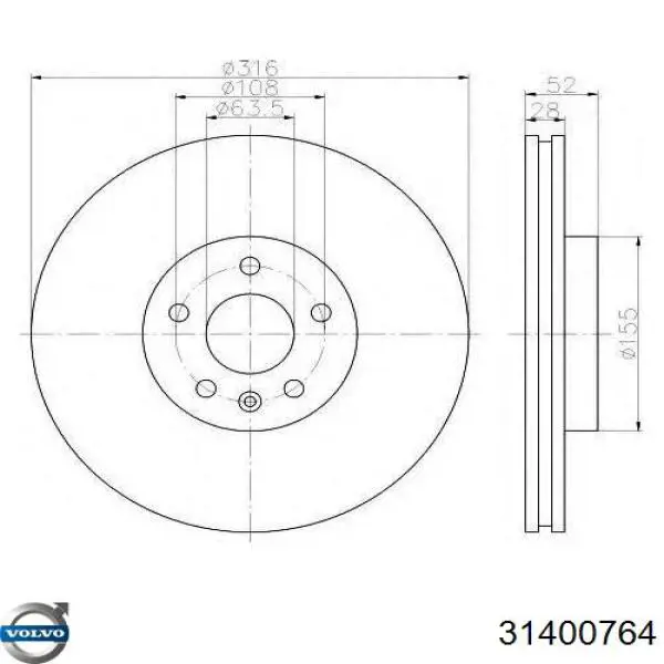 Frenos delanteros Volvo 31400764 precio, desde 50,56 EUR
