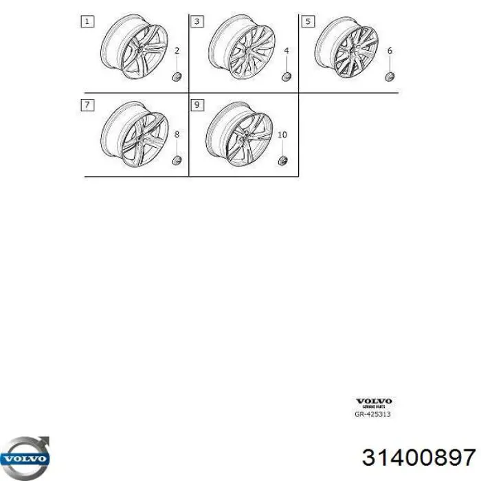 Tapa de rueda Volvo 31400897 precio, desde 22,11 EUR