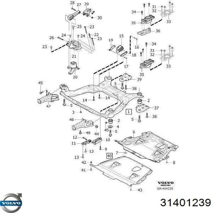 Comprar 31401239 Volvo Silentblock del soporte trasero del motor