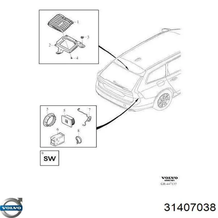 Concentrador USB VOLVO 31407038