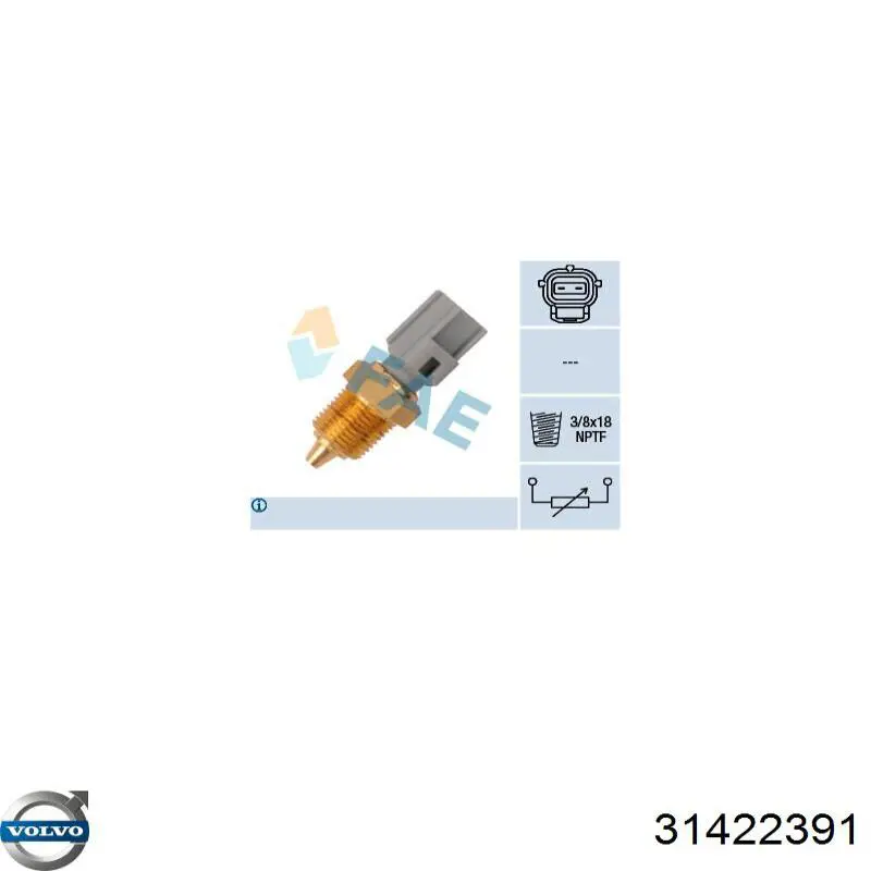 31422391 Volvo Sensor temperatura refrigerante