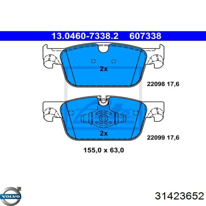 31423652 Volvo Pastillas delanteras