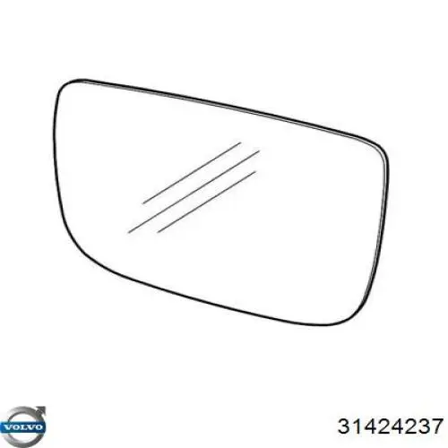 31424237 Volvo Cristal de espejo retrovisor exterior izquierdo