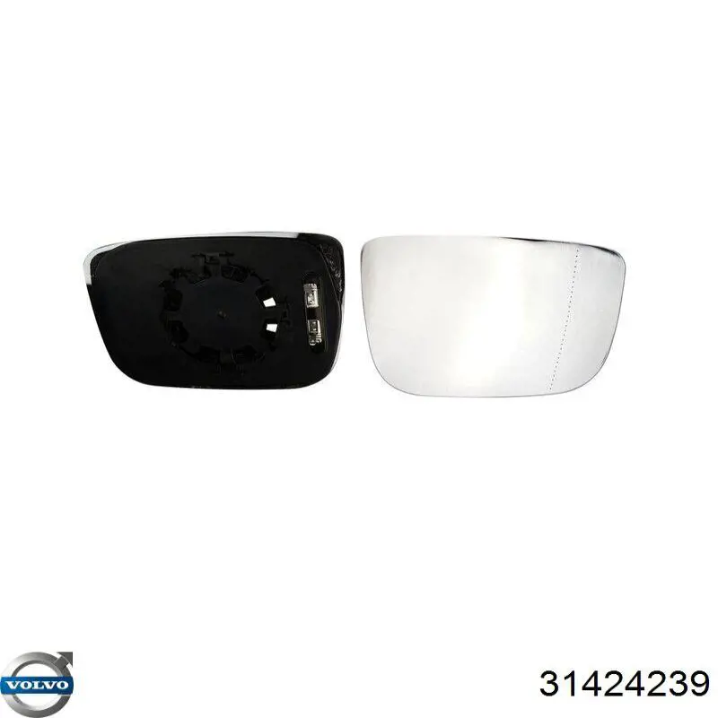 31424239 Volvo cristal de espejo retrovisor exterior derecho