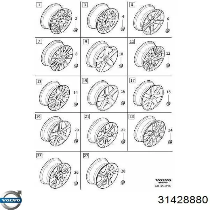 Tapacubo Volvo 31373765 precio, desde 60,56 EUR