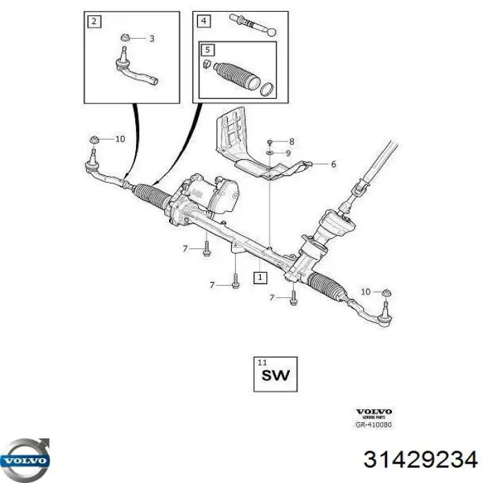 31429234 Volvo barra de acoplamiento