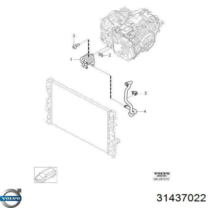 31437022 Volvo radiador enfriador de la transmision/caja de cambios