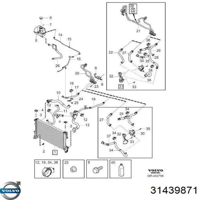 Comprar 31439871 Volvo Soporte superior de radiador