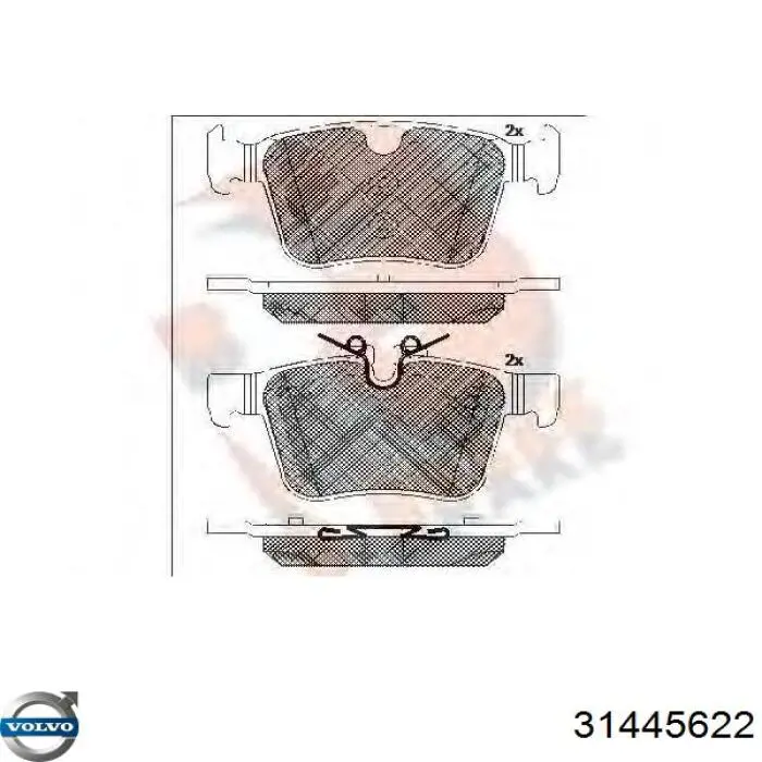 31445622 Volvo pastillas de freno traseras