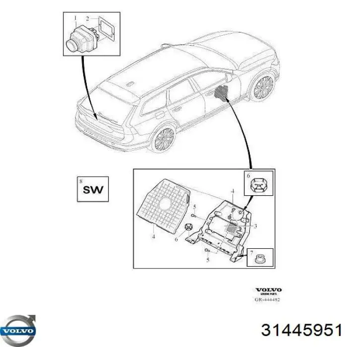 Cámara marcha atrás, auxiliar aparcamiento para Volvo S90 