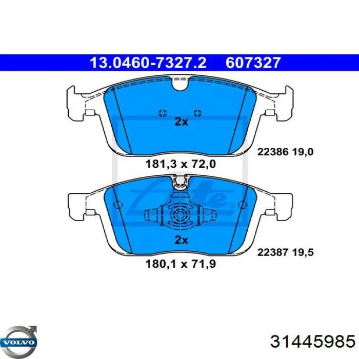 Pastillas freno delanteras Volvo 31445985 precio, desde 42,18 EUR