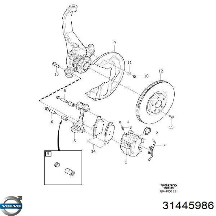 31445986 Volvo pastillas de freno delanteras