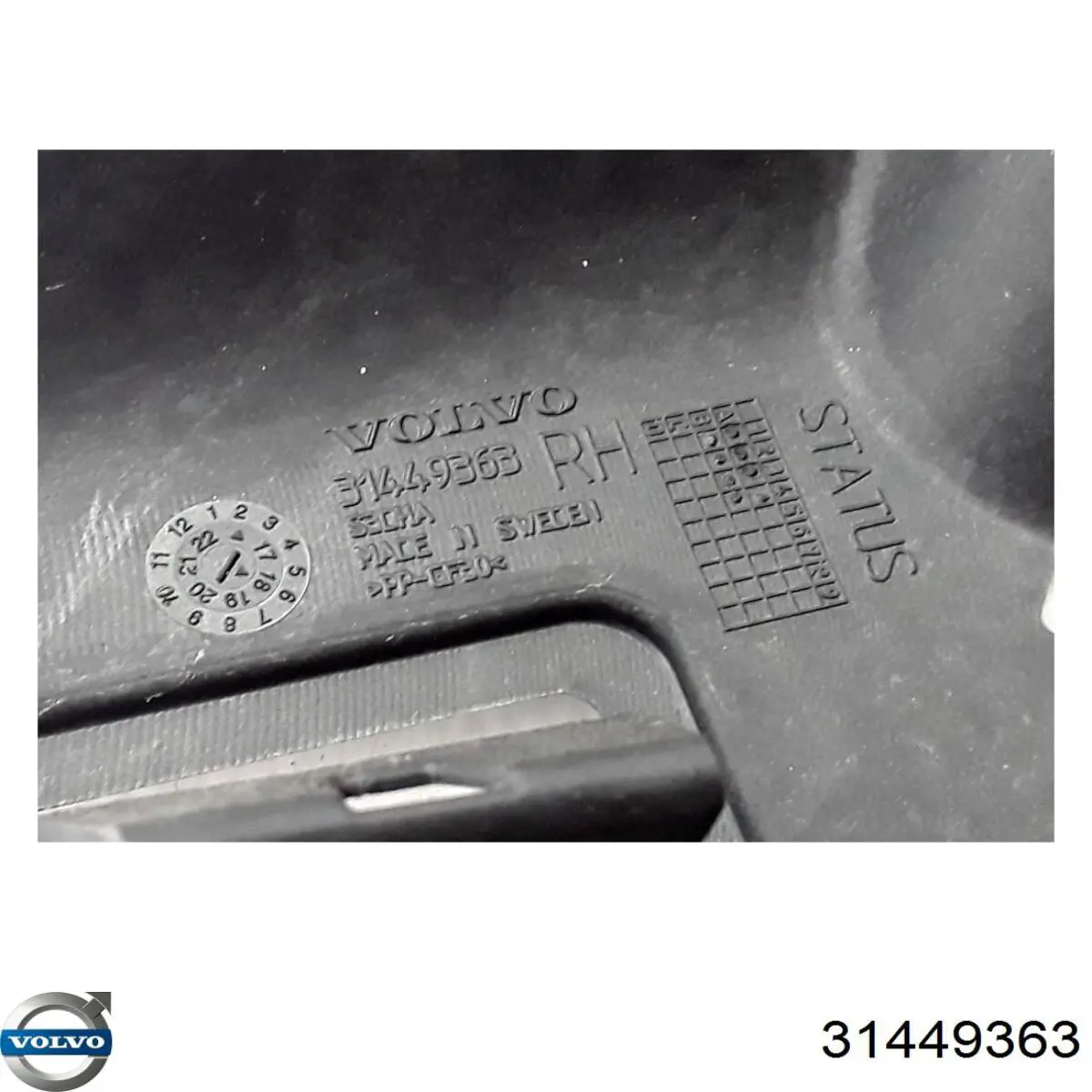 Soporte exterior derecho del parachoques delantero 31449363 Volvo