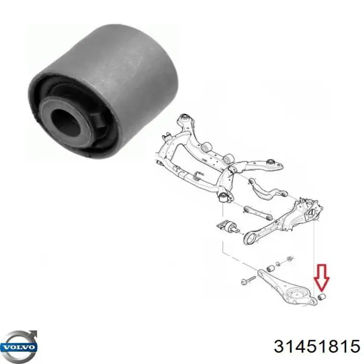 Comprar 31451815 Volvo Buje exterior del brazo transversal trasero