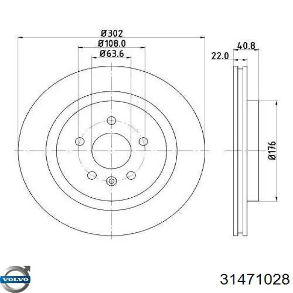 Comprar 31471028 Volvo Disco de freno trasero