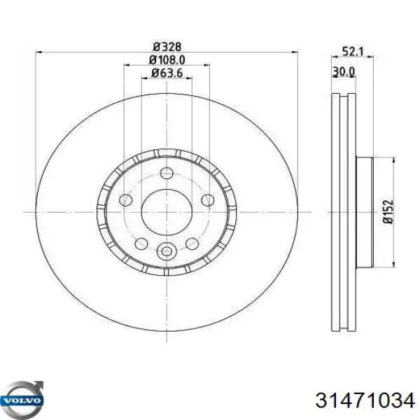 Frenos delanteros Volvo 31471034 precio, desde 55,76 EUR