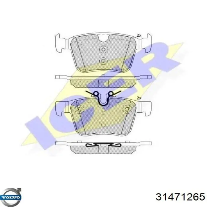 Pastillas de freno traseras 31471265 Volvo