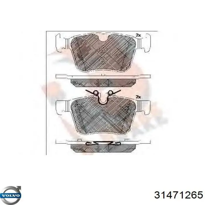 Comprar 31471265 Volvo Pastillas de freno traseras