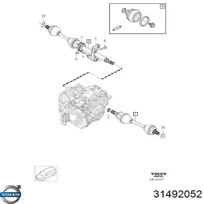 Fuelle, junta homocinética interna izquierda del semieje delantero Volvo 31492052 precio, desde 15,88 EUR