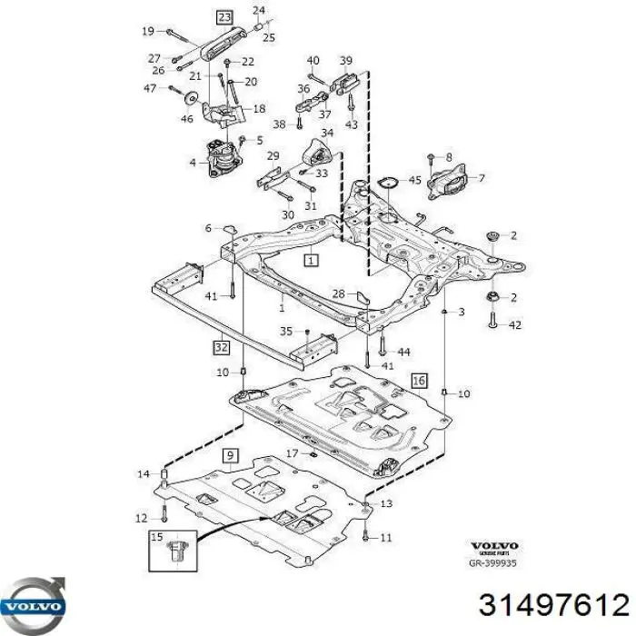 31497612 Volvo Protección de cárter