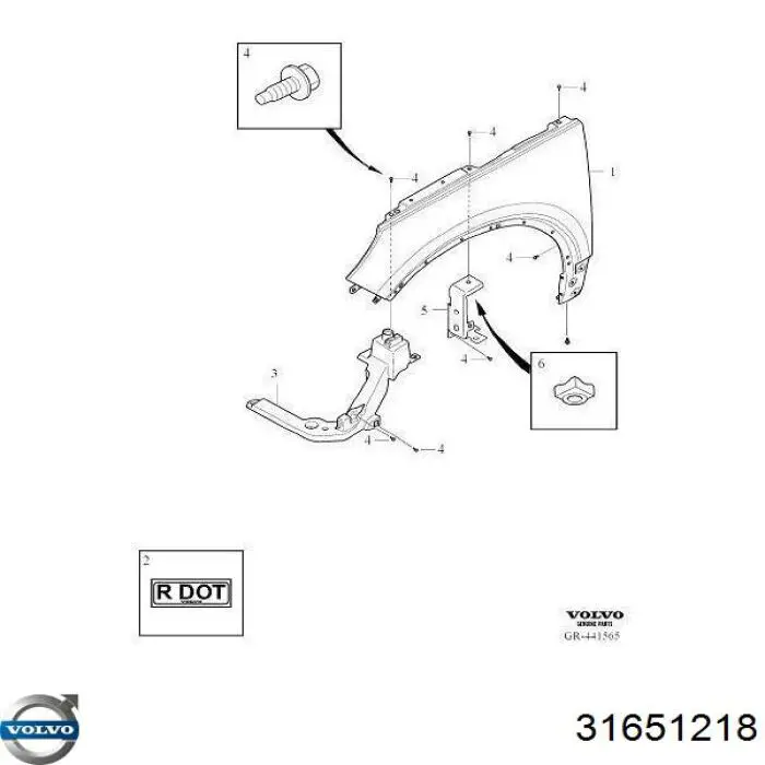 Aleta 31651218 Volvo