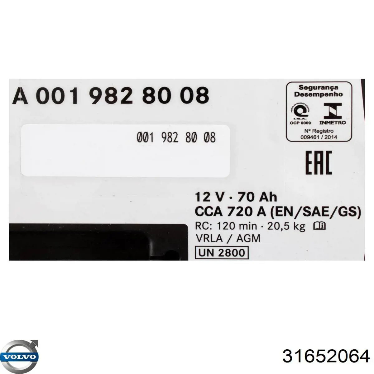 Batería Volvo 31652064
