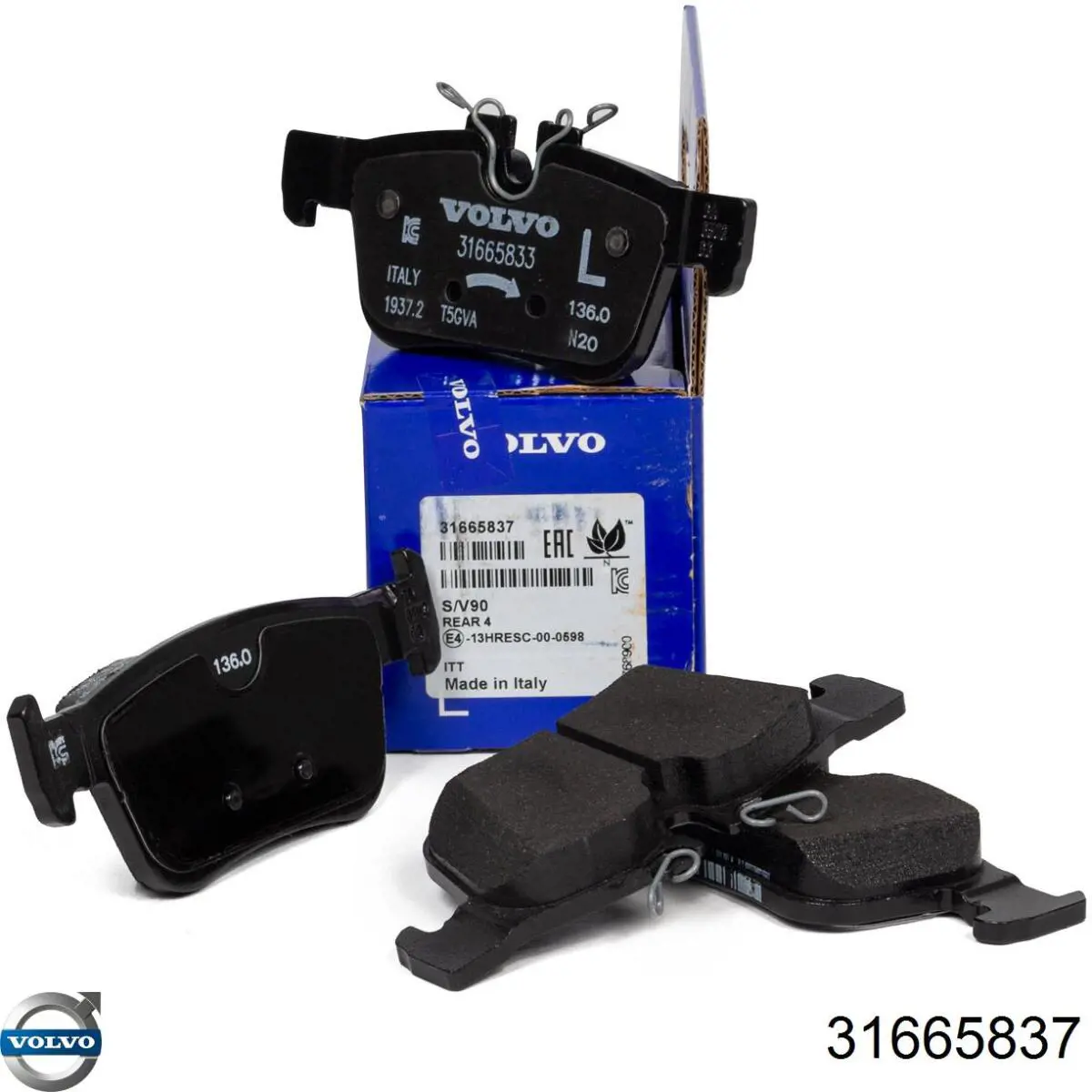 Pastillas de freno traseras 31665837 Volvo