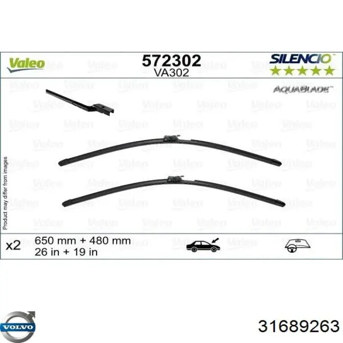 Escobilla del limpiaparabrisas del lado del conductor Volvo 31689263 precio, desde 72,34 EUR
