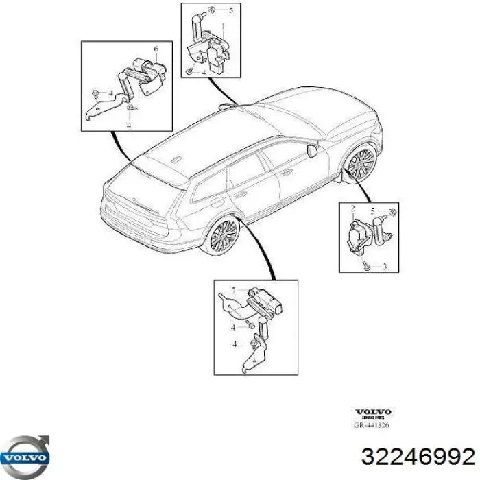 32246992 Volvo sensor, nivel de suspensión neumática, delantero derecho