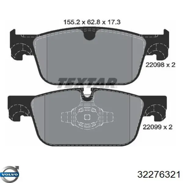 Comprar 32276321 Volvo Pastillas delanteras de freno