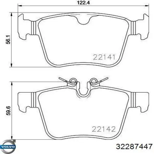 Comprar 32287447 Volvo Pastillas de freno traseras
