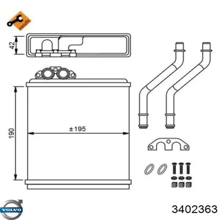 3402363 Volvo radiador de calefacción