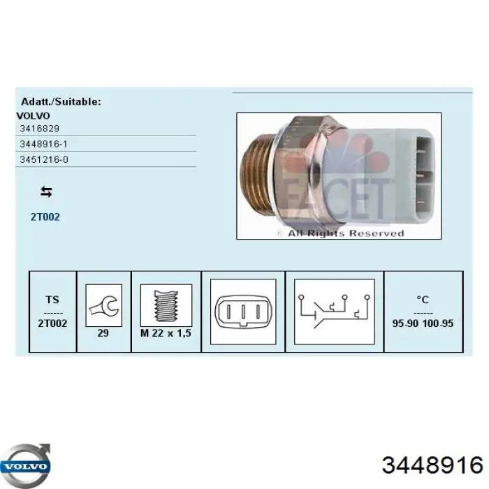 Comprar 3448916 Volvo Sensor de temperatura del refrigerante, salpicadero
