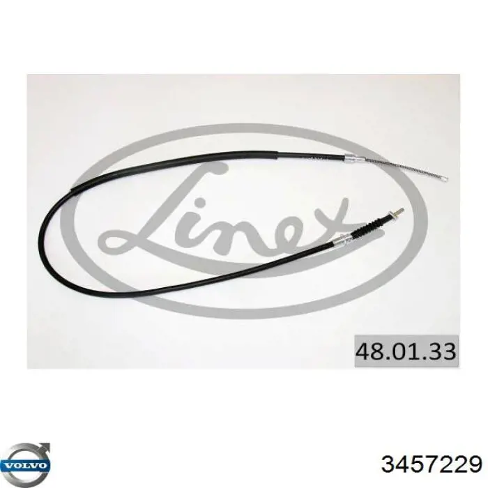 3457229 Volvo cable de freno de mano delantero