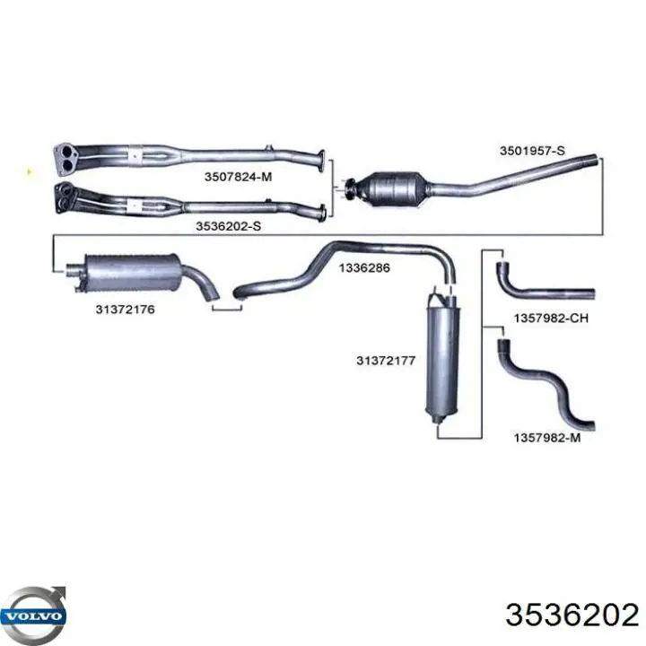 Tubo de admisión del silenciador de escape delantero para Volvo 240 (P242, P244)