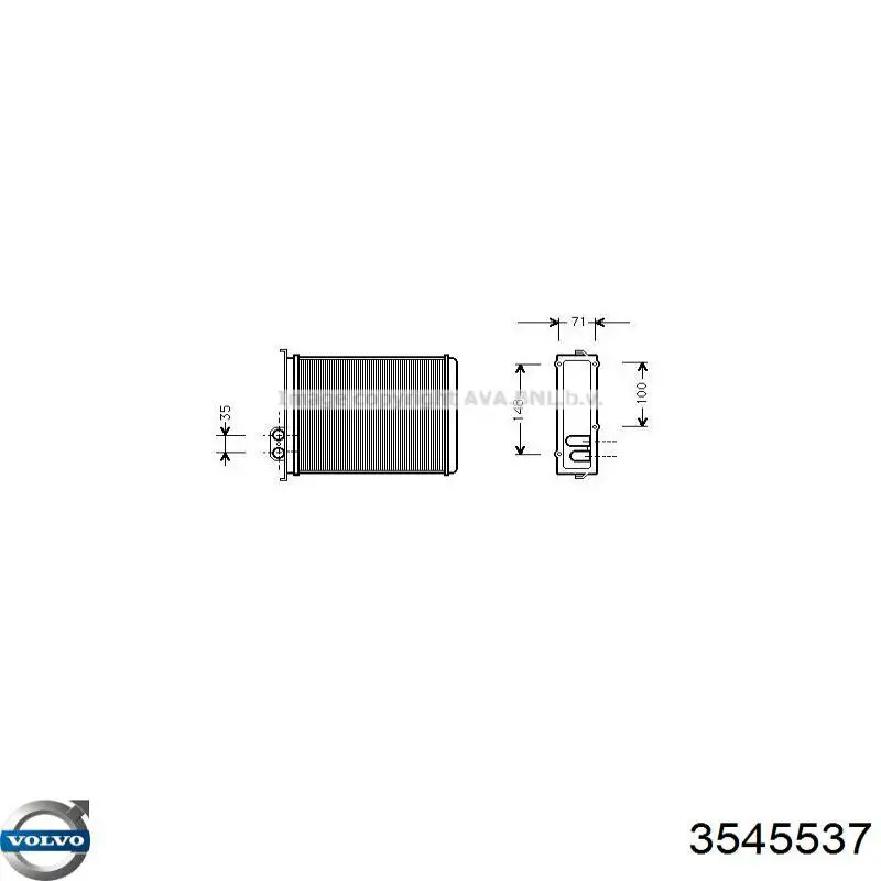 Radiador de calefacción Volvo 3545537 precio, desde 32,32 EUR