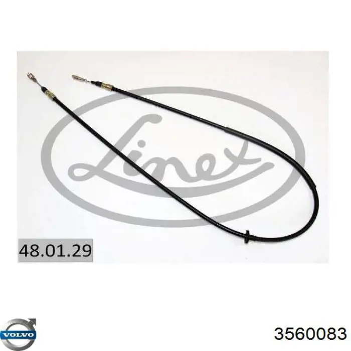 3560083 Volvo cable de freno de mano trasero derecho