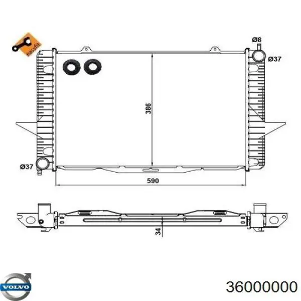 36000000 Volvo radiador refrigeración del motor