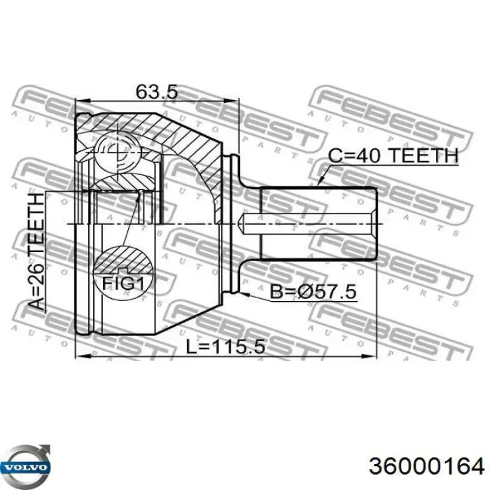 31367544 Volvo árbol de transmisión delantero derecho