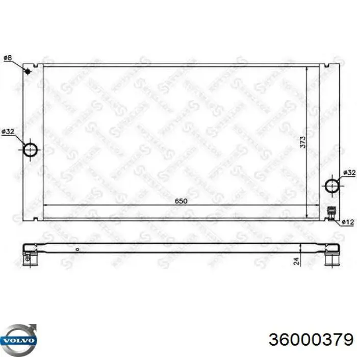 36000379 Volvo radiador refrigeración del motor