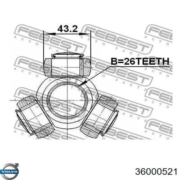36000550 Volvo Semieje delantero izquierdo