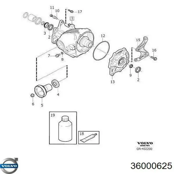 36000625 Volvo Caja de transferencia