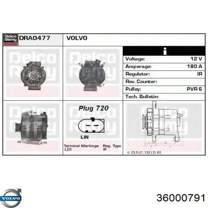Comprar 36000791 Volvo Dynamo