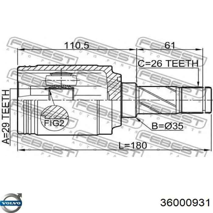 Árbol de transmisión trasero Volvo S80 2 (AS, AR)