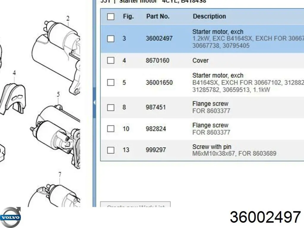 Comprar 36002497 Volvo Motores de arranque