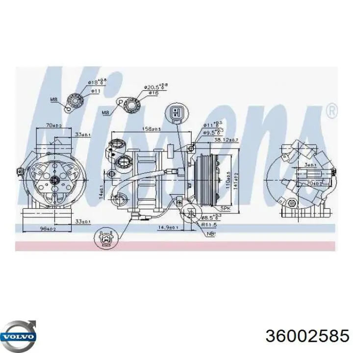 36002585 Volvo compresor de aire acondicionado