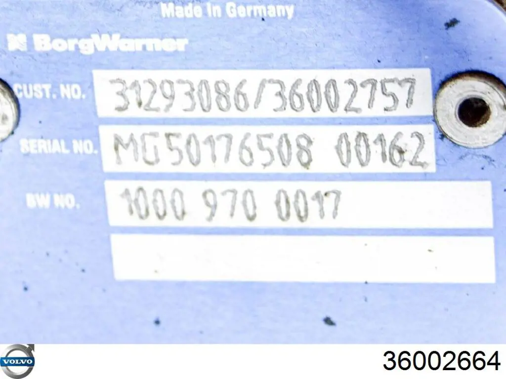 Turbocompresor Volvo 36002664 precio, desde 656,30 EUR